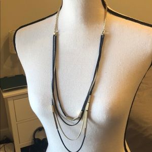 Lia Sophia Black and Gold necklace